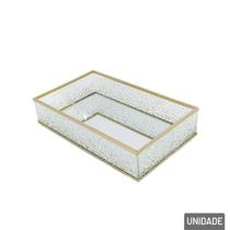 Bandeja Decorativa Metal 24cm Fundo De Espelho - Tudo Em Caixa