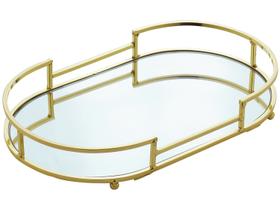 Bandeja decorativa metal Royal Decor 32x18x5cm dourada