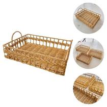 Bandeja Decorativa Multiuso De Mesa Grande Em Fibra Natural Artesanal