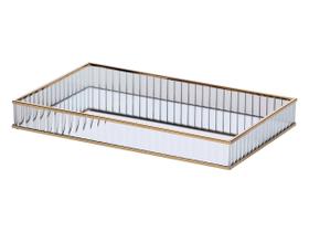 Bandeja Decorativa Multiuso Em Vidro Espelhada Grande