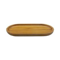 Bandeja Decorativa Multiuso Oval Em Bambu Natural Perfeita Para Servir E Decorar