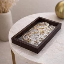 Bandeja Decorativa Multiuso Retangular Acrílico Antiderrapante -