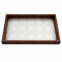Bandeja Decorativa Multiuso Retangular com Base Acrílica - Bandeja Decorativa Multiuso Retangular com Base Acrílica -