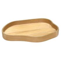 Bandeja Decorativa Orgânica Em Madeira Na Cor Marrom 45x5cm Bandeja Decorativa Orgânica Em Madeira Na Cor Marrom 45x5cm