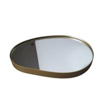 Bandeja Decorativa Orgânica Espelhada 33x23cm Borda ABS 2,9cm, Dourada ou Preta, Design Moderno Lu Bandeja Decorativa Orgânica Espelhada 33x23cm Borda ABS 2,9cm, Dourada ou Preta, Design Moderno Lu