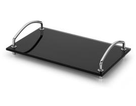 Bandeja Decorativa Organizadora Bancada Preta Vidro 25x15 Aparador Bar Bebidas Casa Cozinha