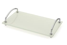 Bandeja Decorativa Organizadora Bancada Vidro Branco 25x15