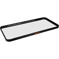 BANDEJA DECORATIVA PARA SERVIR RETANGULAR HOME&CO COM ESPELHO METAL 1x40x20cm PRETA