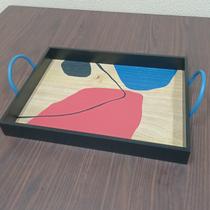 BANDEJA DECORATIVA PARA SERVIR RETANGULAR MDF 10x30x43cm PRETO