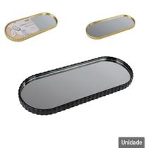 Bandeja Decorativa Plástica 30cm com Espelho Oval - Tudo em Caixa Bandeja Decorativa Plástica 30cm com Espelho Oval - Tudo em Caixa