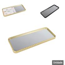 Bandeja Decorativa Plástica 30cm Espelho Retângulo - Tudo em Caixa