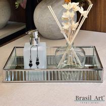Bandeja Decorativa Prata em Metal 20x30cm Bandeja Decorativa Prata em Metal 20x30cm