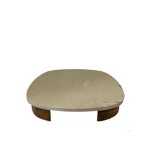 Bandeja Decorativa Quadrada de Mármore Crema Marfil