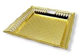 Bandeja Decorativa Quadrada Multiuso em Plástico Resistente Metalizada 24cm Bandeja Decorativa Quadrada Multiuso em Plástico Resistente Metalizada 24cm
