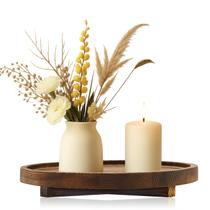 Bandeja Decorativa Redonda de Madera Renawe de 12" Resistente al Agua Bandeja Decorativa Redonda de Madera Renawe de 12" Resistente al Agua