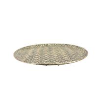 BANDEJA DECORATIVA REDONDA EM METAL DOURADO - 66cm