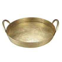 Bandeja Decorativa Redonda Ferro 36cmx32cm Mart Collection Dourado