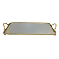 Bandeja Decorativa Retangular Dourada M