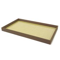 Bandeja Decorativa Retangular em MDF com Rattan 45x27cm Bandeja Decorativa Retangular em MDF com Rattan 45x27cm