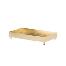 Bandeja Decorativa Retangular em Metal Dourado com Espelho 22,5cm 20382 Mart Bandeja Decorativa Retangular em Metal Dourado com Espelho 22,5cm 20382 Mart