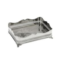 BANDEJA DECORATIVA RETANGULAR EM METAL NA COR PRATA 33x10cm BANDEJA DECORATIVA RETANGULAR EM METAL NA COR PRATA 33x10cm