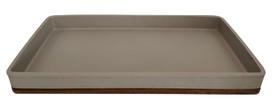 Bandeja Decorativa Retangular em Resina Cinza 40cm PO0144 BTC Bandeja Decorativa Retangular em Resina Cinza 40cm PO0144 BTC