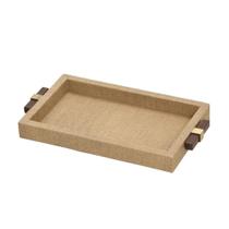 Bandeja Decorativa Retangular Mdf Bege 26cm