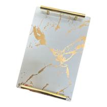 Bandeja Decorativa Retangular Mdf Branca com Alça Cafe Bar Bandeja Decorativa Retangular Mdf Branca com Alça Cafe Bar