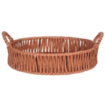 Bandeja Decorativa Terra Cota e Bege - 30cm Bandeja Decorativa Terra Cota e Bege - 30cm