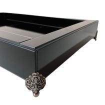 Bandeja Decorativa Vidro Laqueado Preto 30x50cm com Pés Metálicos Luxo Bandeja Decorativa Vidro Laqueado Preto 30x50cm com Pés Metálicos Luxo