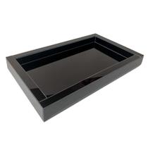 Bandeja Decorativa Vidro Laqueado Preto 30x50cm Grande Luxo Moderna Bandeja Decorativa Vidro Laqueado Preto 30x50cm Grande Luxo Moderna