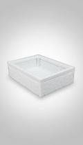 Bandeja Decorativa Vime Sintético 35x25x10cm Branca Bandeja Decorativa Vime Sintético 35x25x10cm Branca