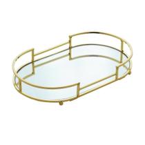 Bandeja Decorativa Wolff de Metal Dourada 32cm x 18cm x 5cm