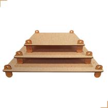 Bandeja Desmontável Quadrada Kit Com 3 Mdf Festa Decoração