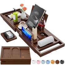 Bandeja Dobrável para Banheira de Bambu Ajustável Yirilan Bandeja Dobrável para Banheira de Bambu Ajustável Yirilan
