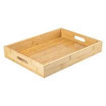 Bandeja Em Bambu Com Alças 37x28cm Decoração Elegância Sense
