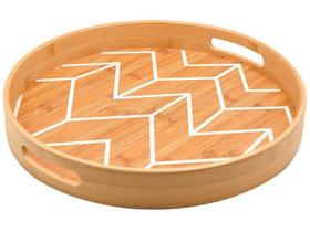 Bandeja em bambu redonda 40cm- oikos