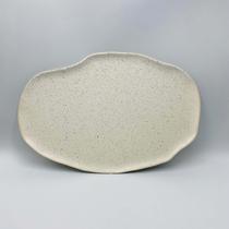Bandeja em Cerâmica Orgânica Off White 24x35cm
