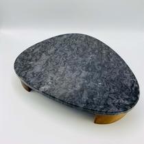 Bandeja em Madeira e Mármore Preto