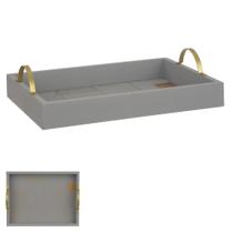 Bandeja Em Mdf Cinza 29,8X22,8X8Cm - Florarte