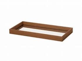 Bandeja em MDF retangular espelhada marrom 18 x 38 x 03 cm Bandeja em MDF retangular espelhada marrom 18 x 38 x 03 cm