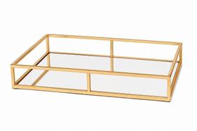 Bandeja Em Metal Com Espelho 26x40cm - Mart Bandeja Em Metal Com Espelho 26x40cm - Mart