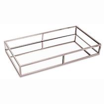 Bandeja em Metal com Espelho 8x27x41cm 09630 - Mart Bandeja em Metal com Espelho 8x27x41cm 09630 - Mart