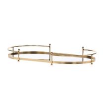 Bandeja Em Metal Dourado Com Espelho 33x18x6cm Mart Bandeja Em Metal Dourado Com Espelho 33x18x6cm Mart
