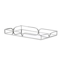 Bandeja Em Metal Prata Com Espelho G - Mart