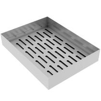 Bandeja Escorredora de Fritura em Aço Inox 30x40x6cm com Grade para Pastel, Salgado