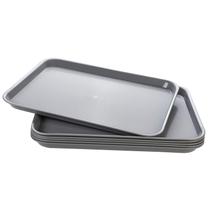 Bandeja Eslite 43x34 cm Plástico Antiderrapante Conjunto com 6 Cinza Bandeja Eslite 43x34 cm Plástico Antiderrapante Conjunto com 6 Cinza