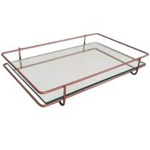 Bandeja Espelhada 26x17cm Retangular para Decoração Banheiro Lavabo Duler - MS Aramados