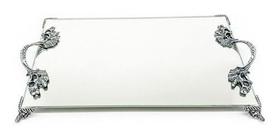 Bandeja Espelhada Alça Dourada Luxo Lavabo Banheiro 30x18 Bandeja Espelhada Alça Dourada Luxo Lavabo Banheiro 30x18