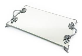 Bandeja Espelhada Alças Lavabo Banheiro 30x18